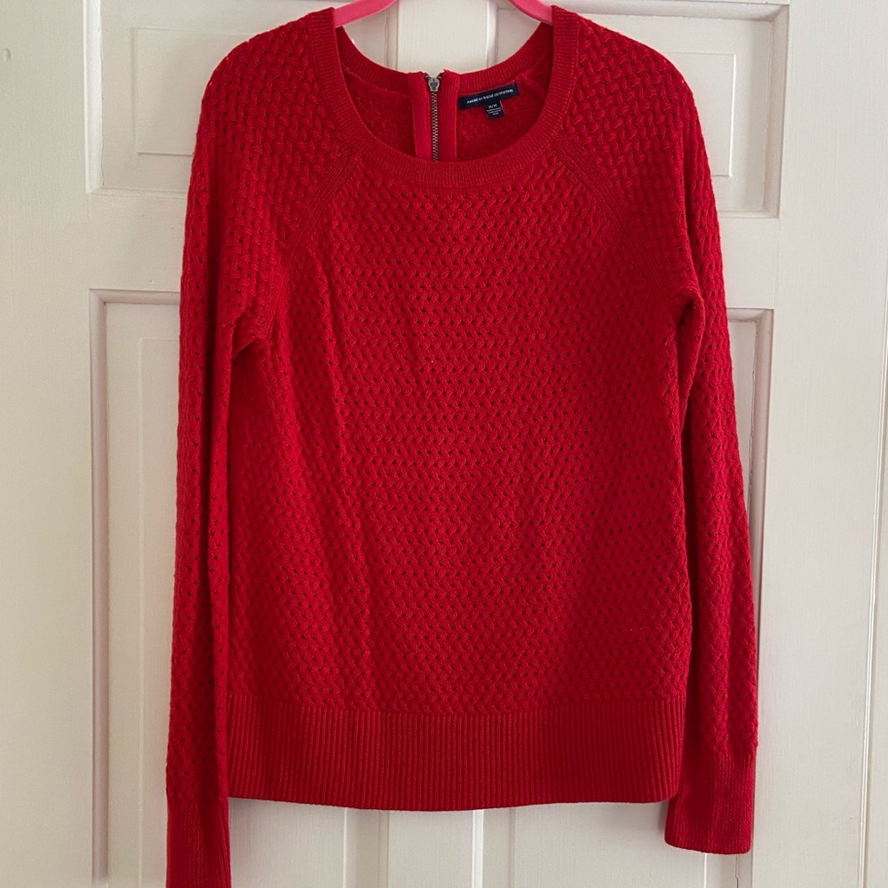 American Eagle Outfitters Red Crochet sweater.